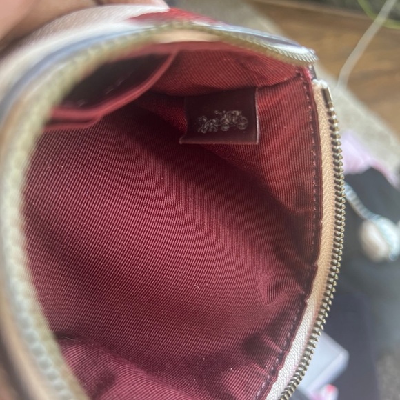 Coach Small Corner Zip Wristlet featuring a floral brushstroke design #1764 - Picture 9 of 11